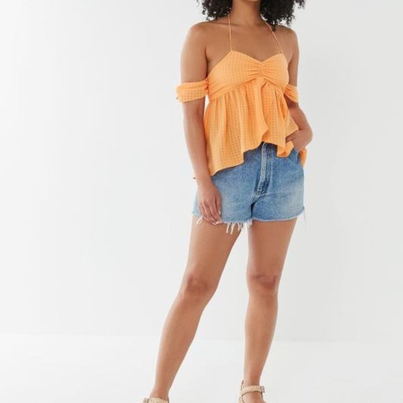 Urban Outfitters Tops - Urban Outfitters Orange Off-Shoulder Top